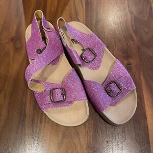 NWT Size 38 Pepe Lilac Garden Glitter Sandals